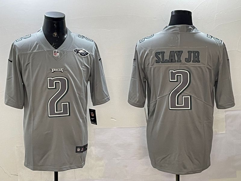 Men Philadelphia Eagles #2 Slay jr Grey 2025 Nike Vapor Limited NFL Jersey style 2104